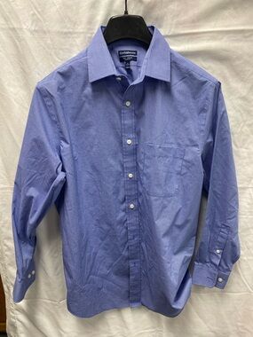 croft & barrow Light Blue Micro-Check Dress Shirt